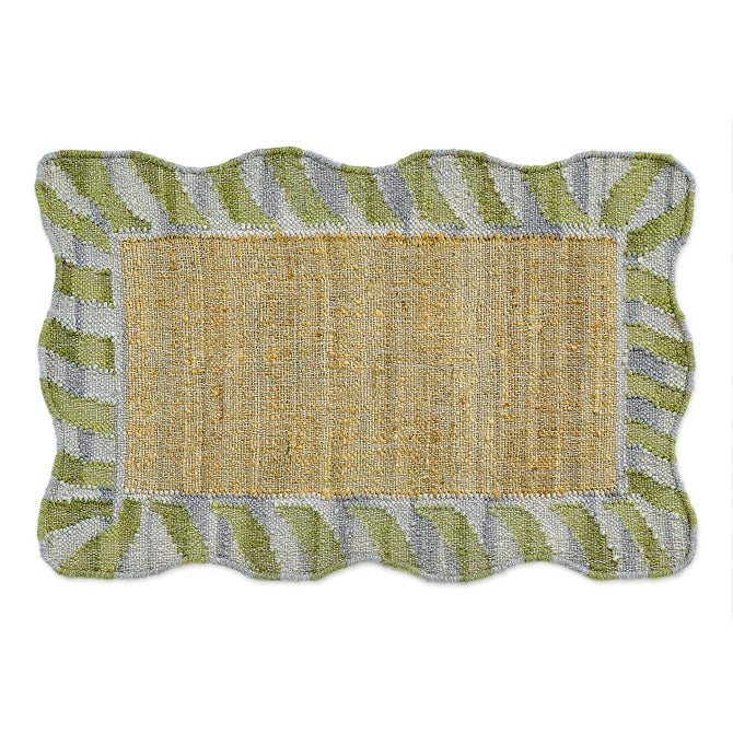 Jute Scalloped Purple & Green Rug image number 0