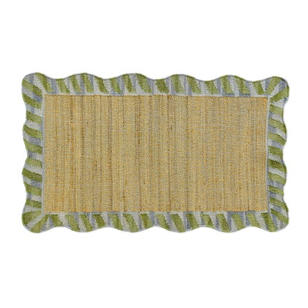 Jute Scalloped Purple and Green 3' x 5' Rug