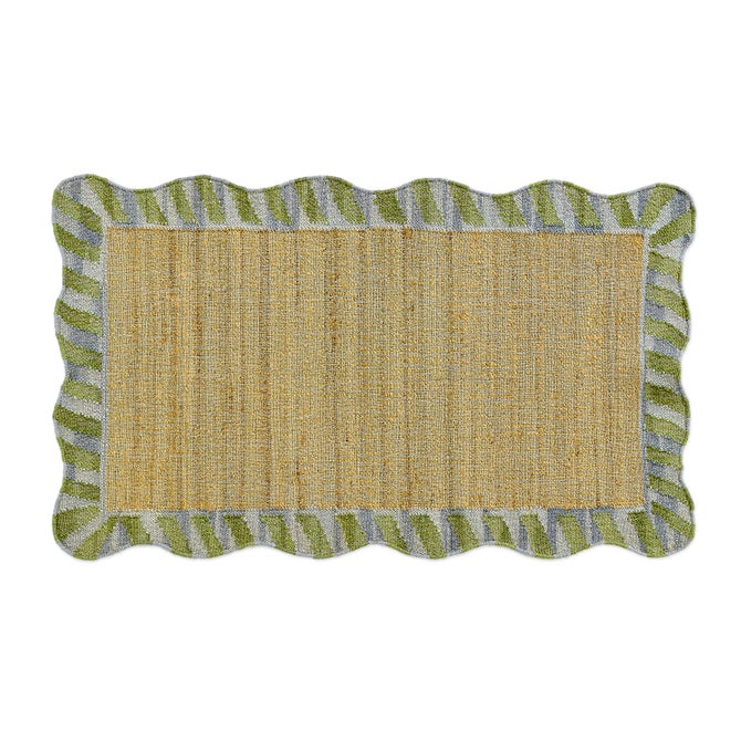 Jute Scalloped Purple & Green Rug image number 1