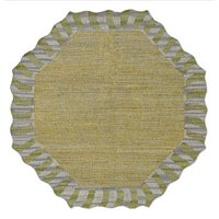 Jute Scalloped Purple & Green Rug