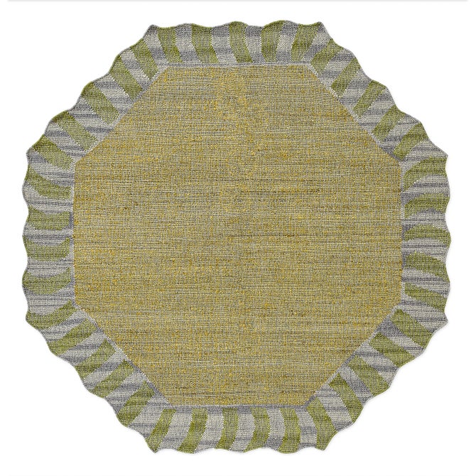 Jute Scalloped Purple & Green Rug image number 4