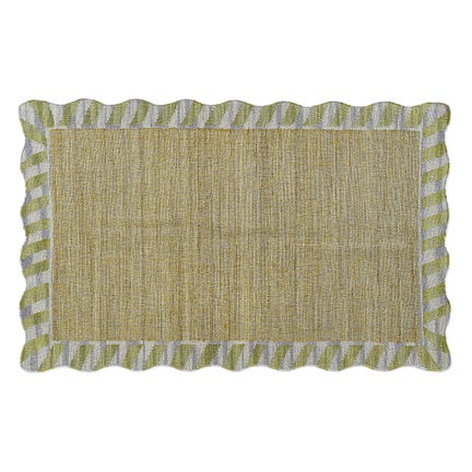 Jute Scalloped Purple and Green 5' x 8' Rug