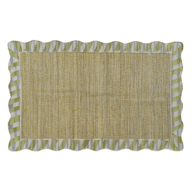 Jute Scalloped Purple & Green Rug image number 2