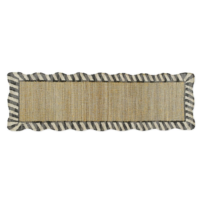 Jute Scalloped Black & White Rug image number 5