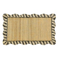 Jute Scalloped Black & White Rug