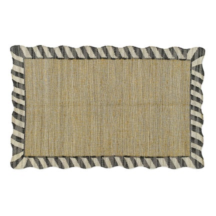 Jute Scalloped Black and White 5' x 8' Rug