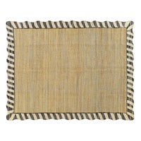 Jute Scalloped Black & White Rug