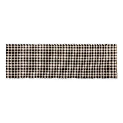 Natural, Black & White Checked 2'6" x 9' Runner