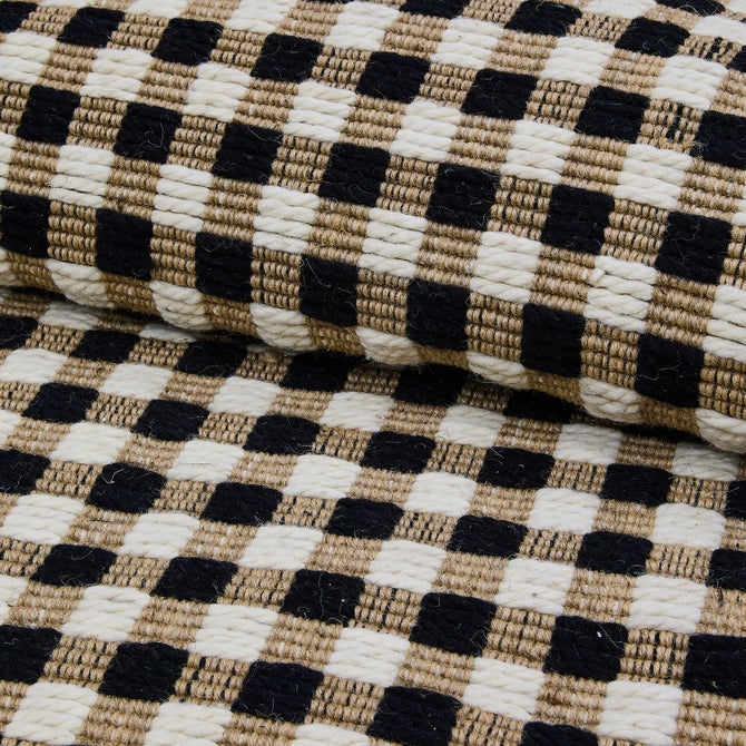 Natural, Black & White Checked 3' x 5' Rug image number 1
