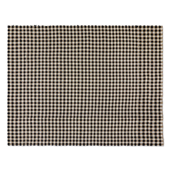 Natural, Black & White Checked 8' x 10' Rug image number 0