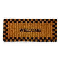 Welcome Checked Double Door Entrance Mat