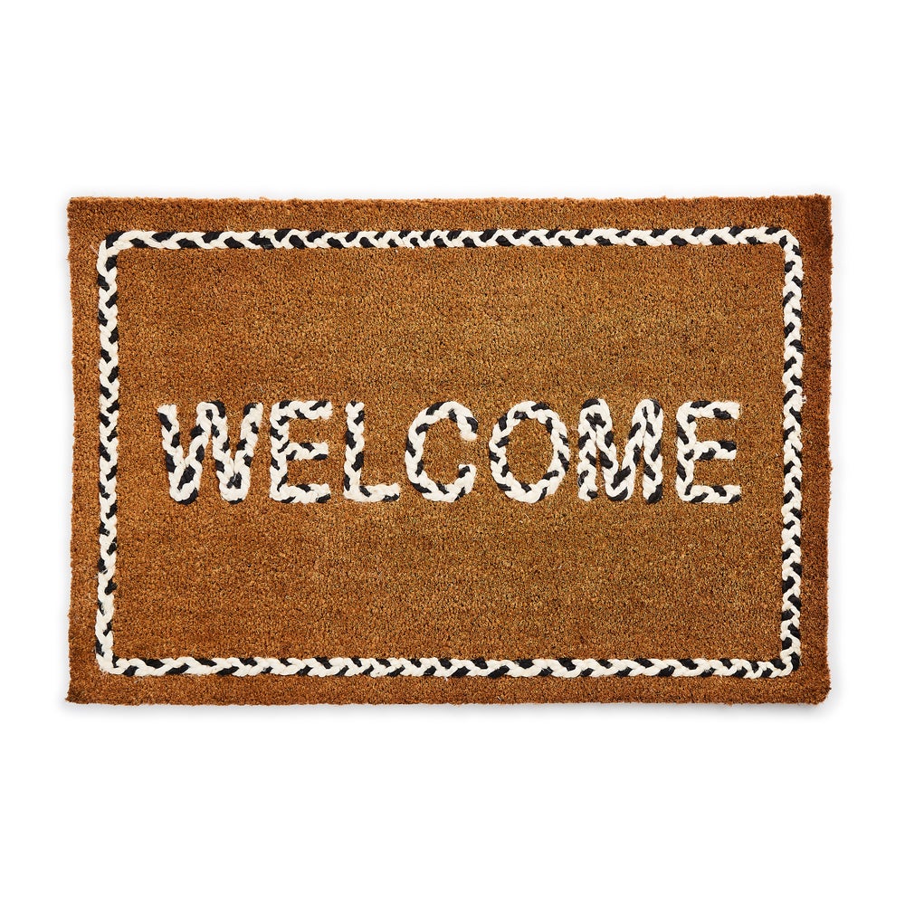 Braided Welcome Entrance Mat mackenzie-childs Panama imagen 1 Braided Welcome Entrance Mat mackenzie-childs Panama imagen 1