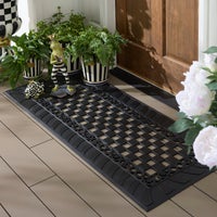 Classic Check Rubber Double Door Entrance Mat