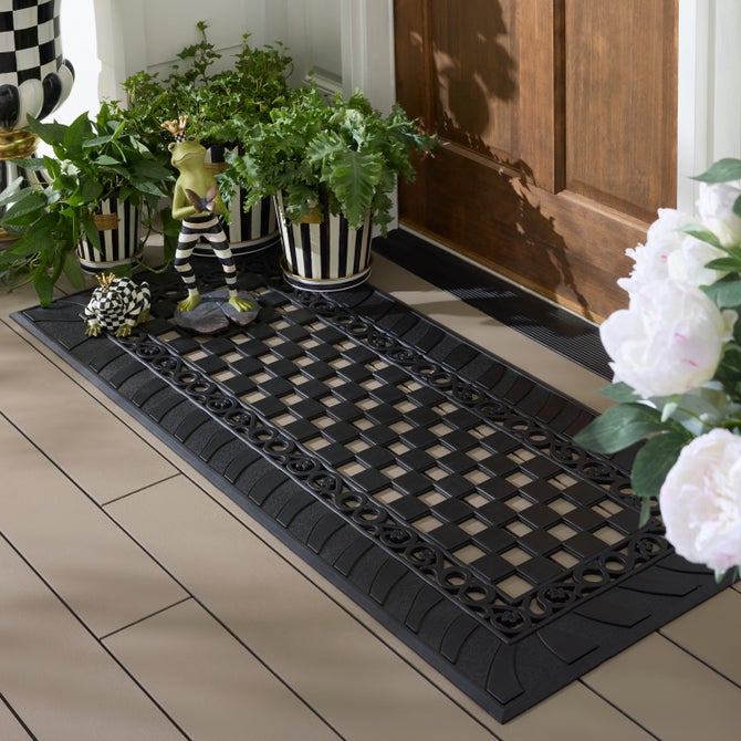 Classic Check Rubber Double Door Entrance Mat image number 1
