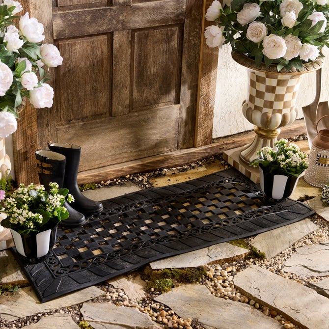 Classic Check Rubber Double Door Entrance Mat image number 2