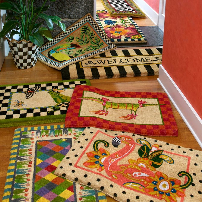 Welcome Awning Stripe Double Door Entrance Mat image number 5