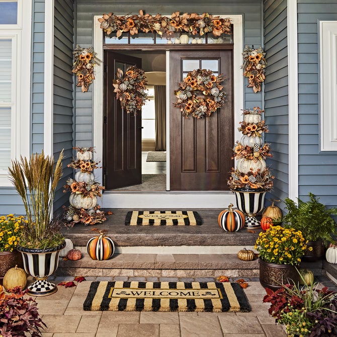 Welcome Awning Stripe Double Door Entrance Mat image number 3