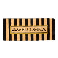 Welcome Awning Stripe Double Door Entrance Mat