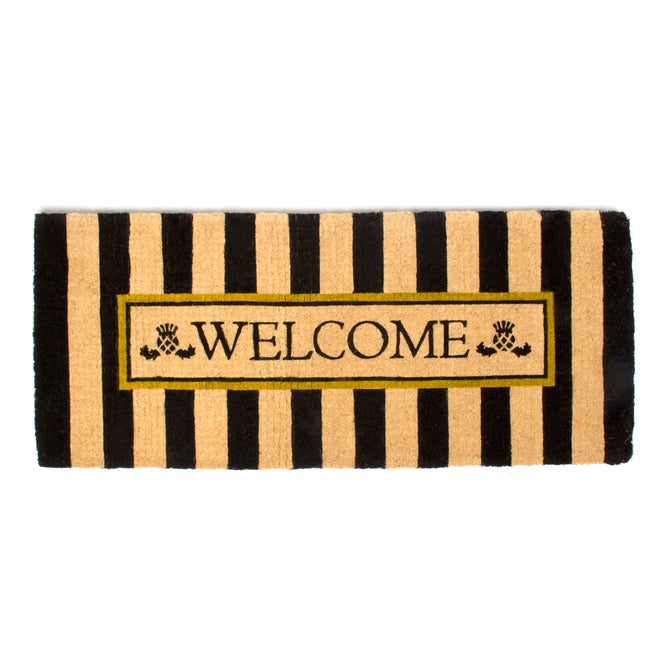Welcome Awning Stripe Double Door Entrance Mat image number 0