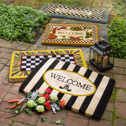 Welcome Periwinkle Double Door Entrance Mat