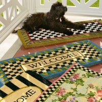 Welcome Periwinkle Double Door Entrance Mat