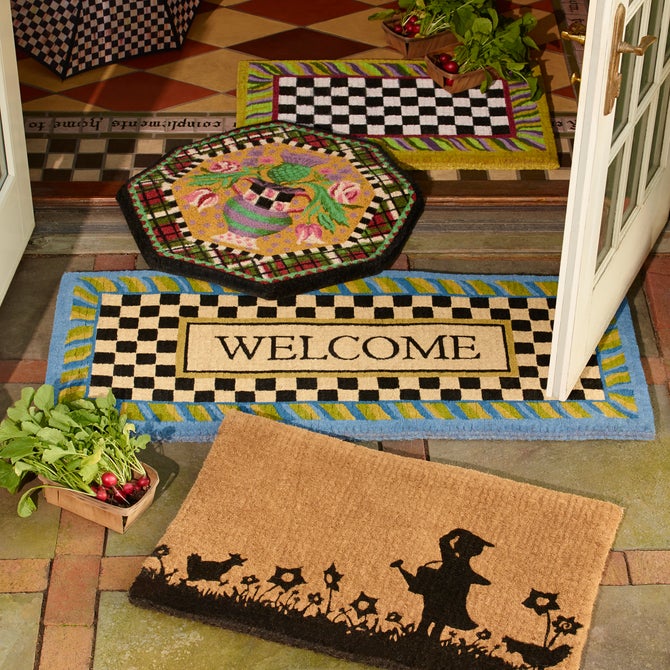 Welcome Periwinkle Double Door Entrance Mat image number 2