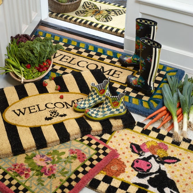 Welcome Periwinkle Double Door Entrance Mat image number 3