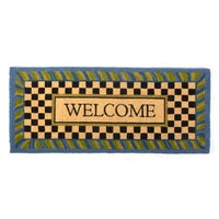 Welcome Periwinkle Double Door Entrance Mat