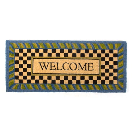 Welcome Periwinkle Double Door Entrance Mat
