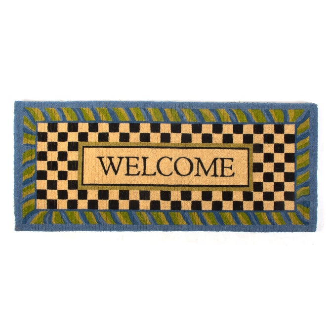 Welcome Periwinkle Double Door Entrance Mat image number 0