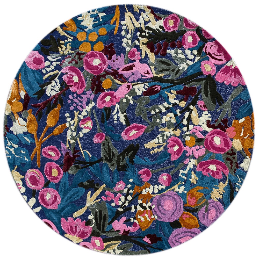 Aurora Floral Royal 6' Round Rug mackenzie-childs Panama imagen 1