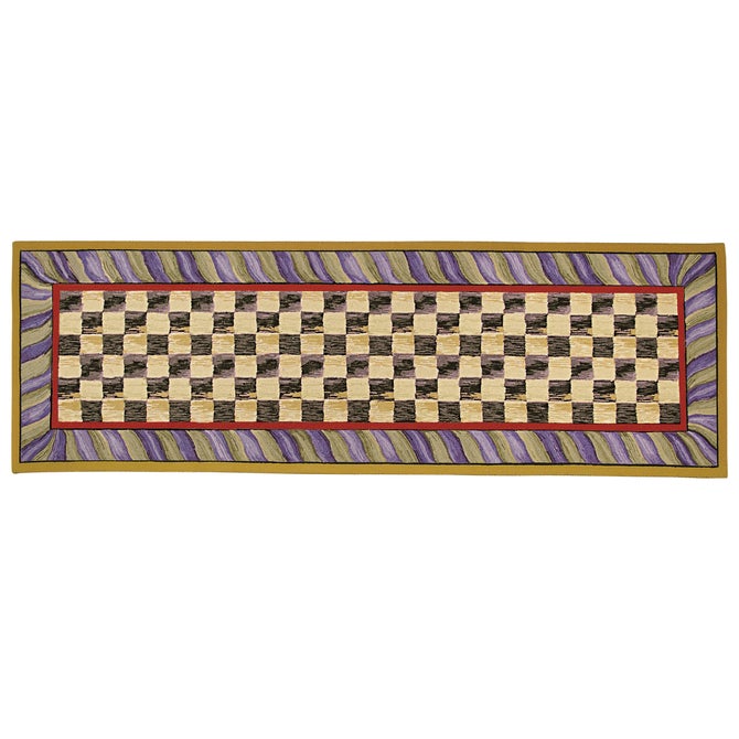 Courtly Check Purple & Green 2'6" x 8' Runner image number 0