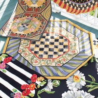 Courtly Check Purple & Green 5' Octagon Rug