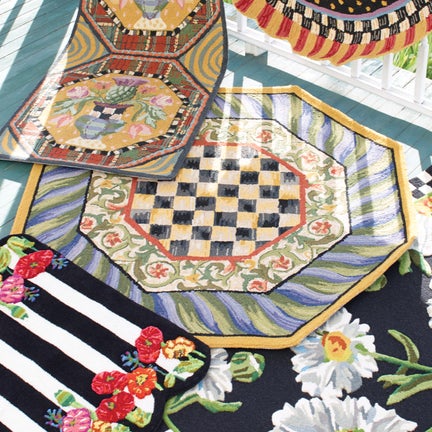 Courtly Check Purple & Green 5' Octagon Rug