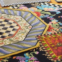 Courtly Check Purple & Green 5' Octagon Rug
