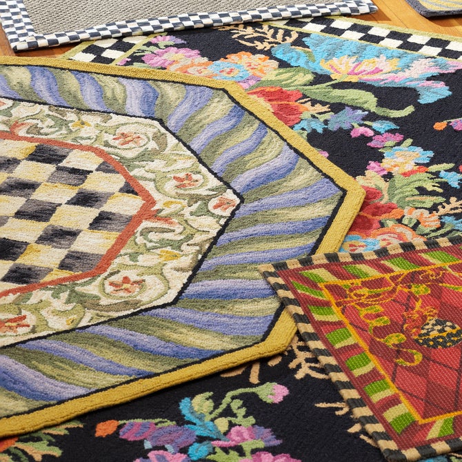 Courtly Check Purple & Green 5' Octagon Rug image number 9