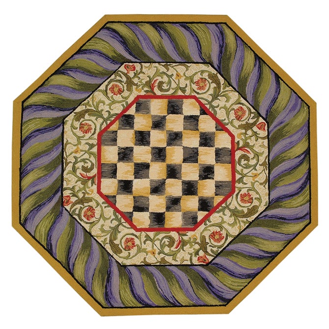 Courtly Check Purple & Green 5' Octagon Rug image number 0