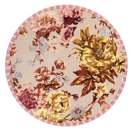 Dusty Rose Floral 6' Round Rug
