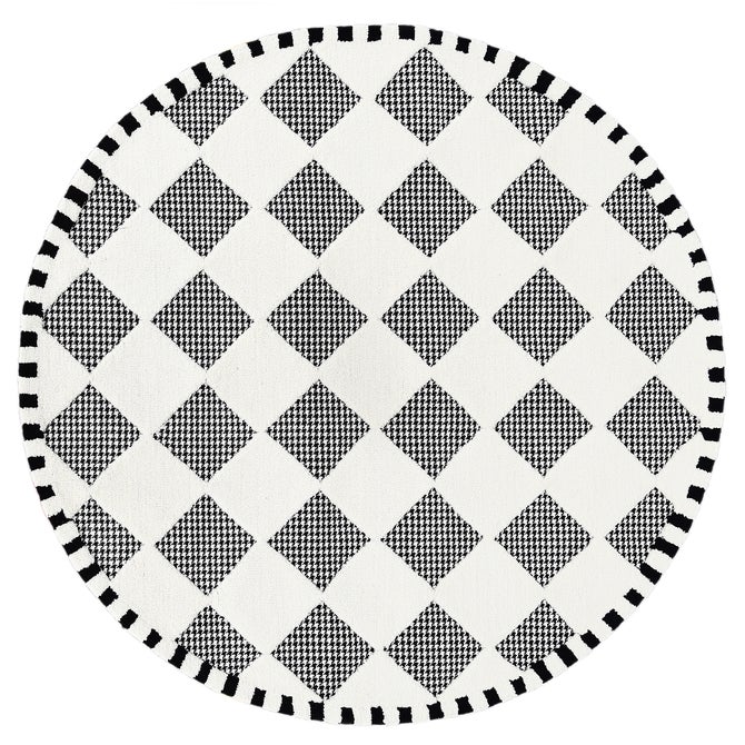 Houndstooth Check Diamond 6' Round Rug image number 0