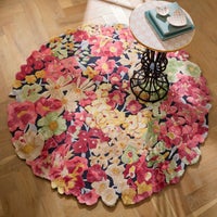 Laura's Flowers 6' Round Rug