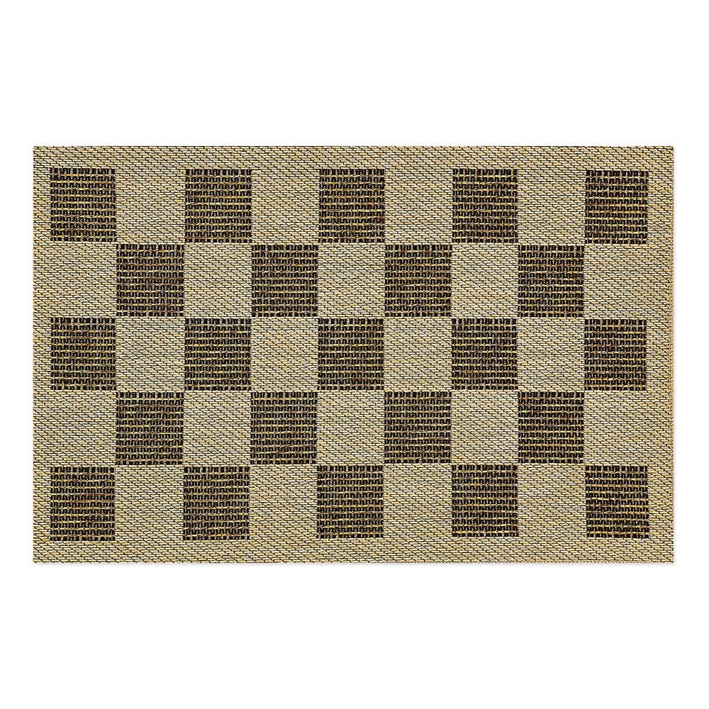Checked Indoor/Outdoor Rug - Black, 2'3