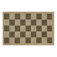 Black Check 2' x 3' Indoor/Outdoor Rug