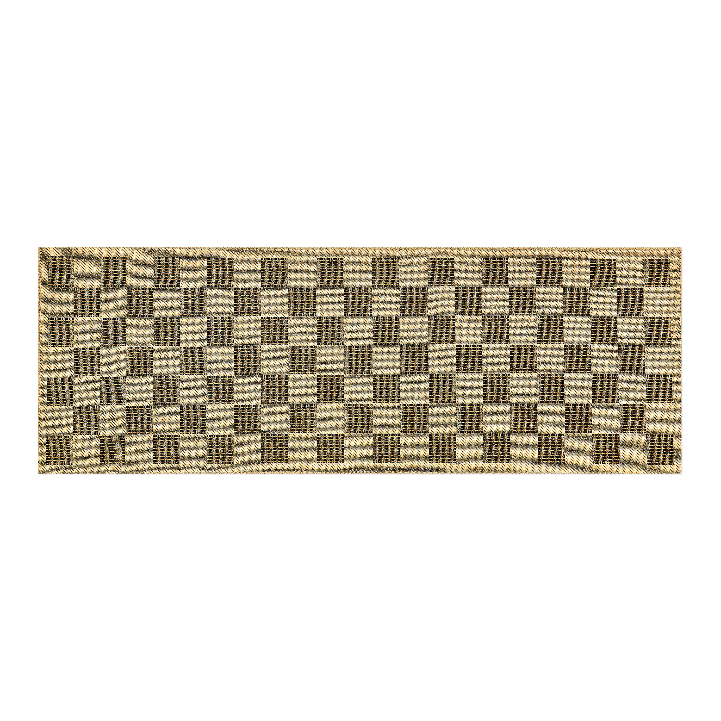 Black Check 2'6" x 8' Indoor/Outdoor Runner Rug