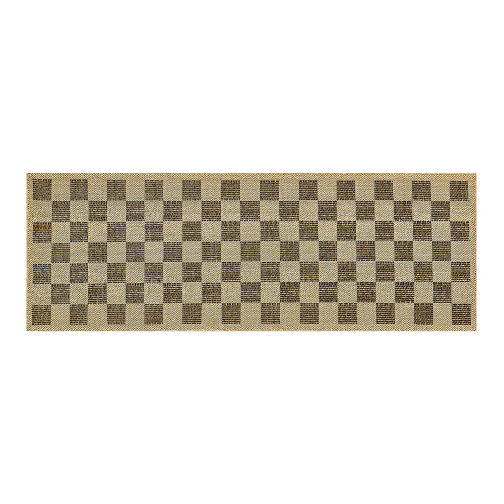 Checked Indoor/Outdoor Rug - Black, 2'6