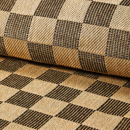 Black Check 5' x 8' Indoor/Outdoor Rug