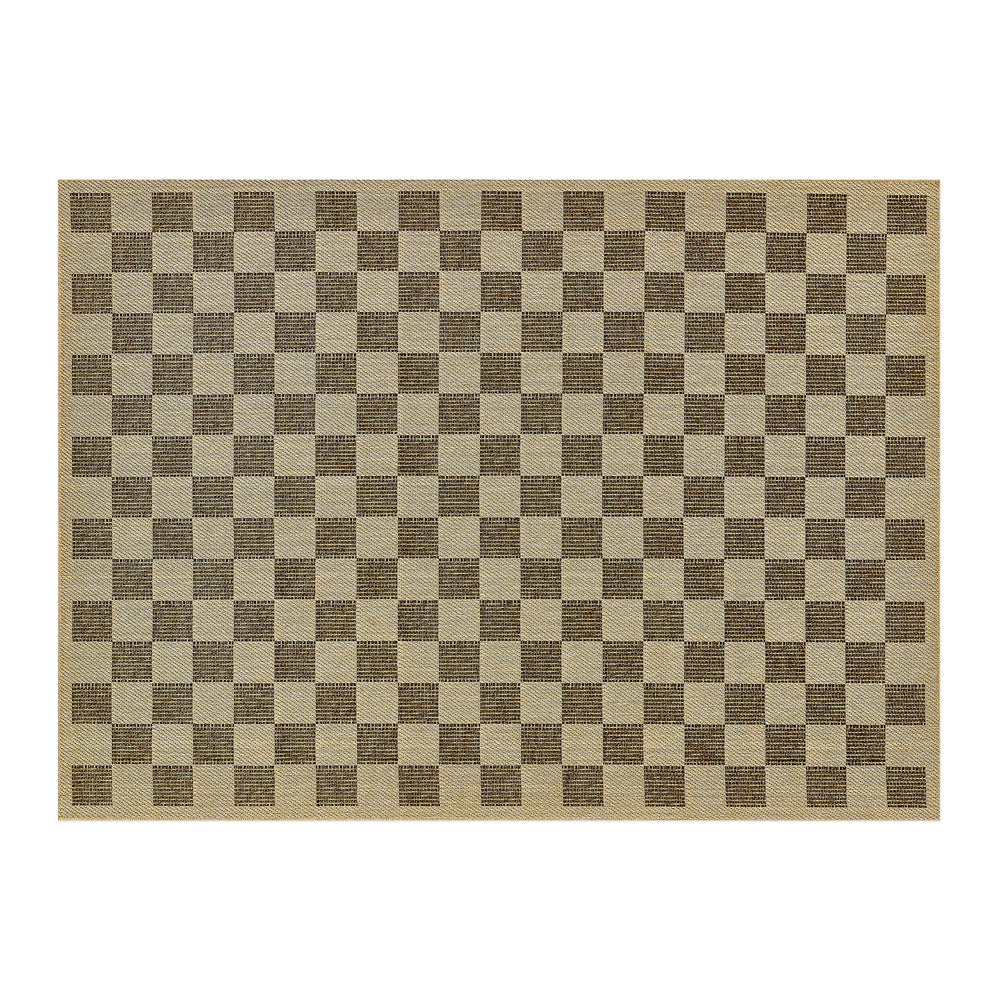 Checked Indoor/Outdoor Rug - Black, 5' x 8' mackenzie-childs Panama imagen 1