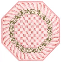 Rosy Check 6' Octagon Rug