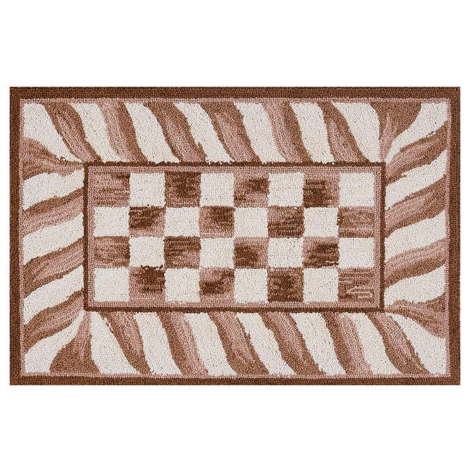 Mocha Check 2' x 3' Rug image number 0