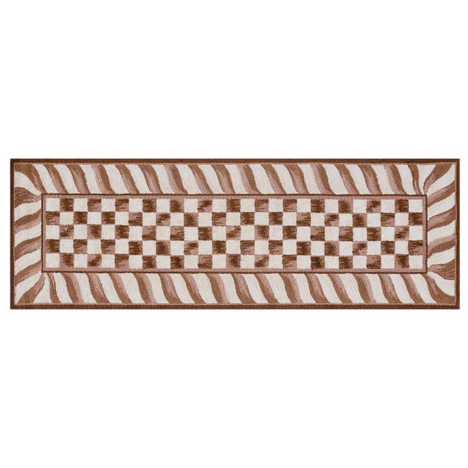 Mocha Check 2'6" x 8' Runner image number 0