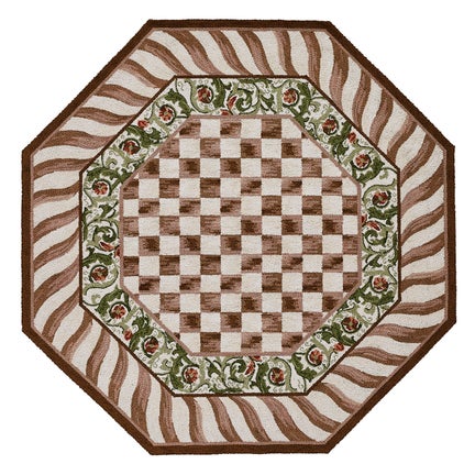Mocha Check 6' Octagon Rug